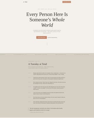Tend - Compassionate Memorycare Landing Page Template