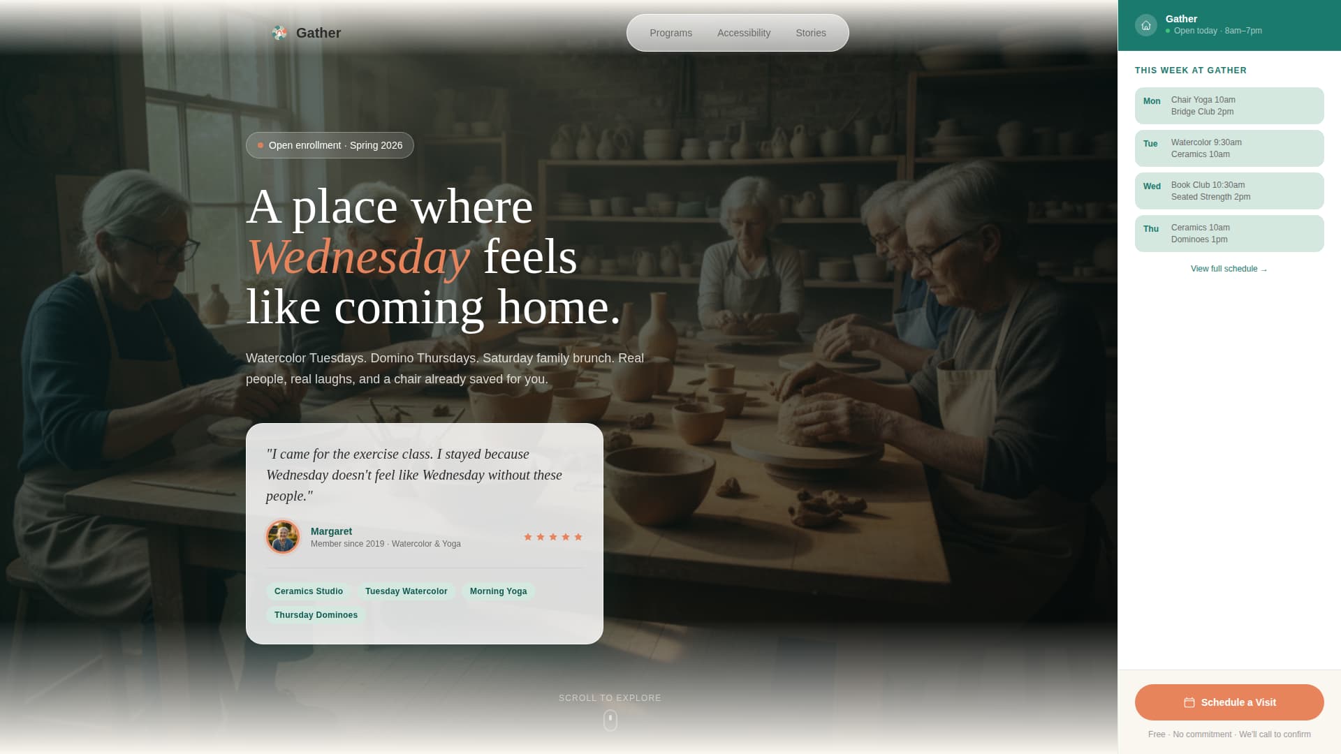 Gather - Welcoming Seniorcommunity Landing Page Template