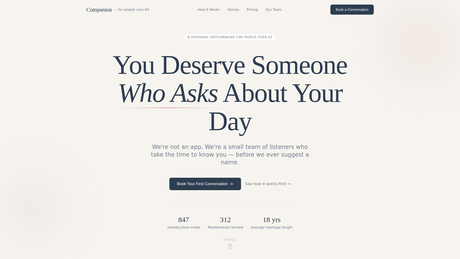 Companion - Heartfelt Senior Landing Page Template