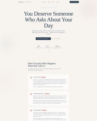 Companion - Heartfelt Senior Landing Page Template