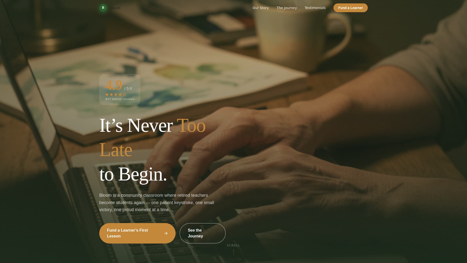 Bloom - Heartwarming Seniorlearning Landing Page Template