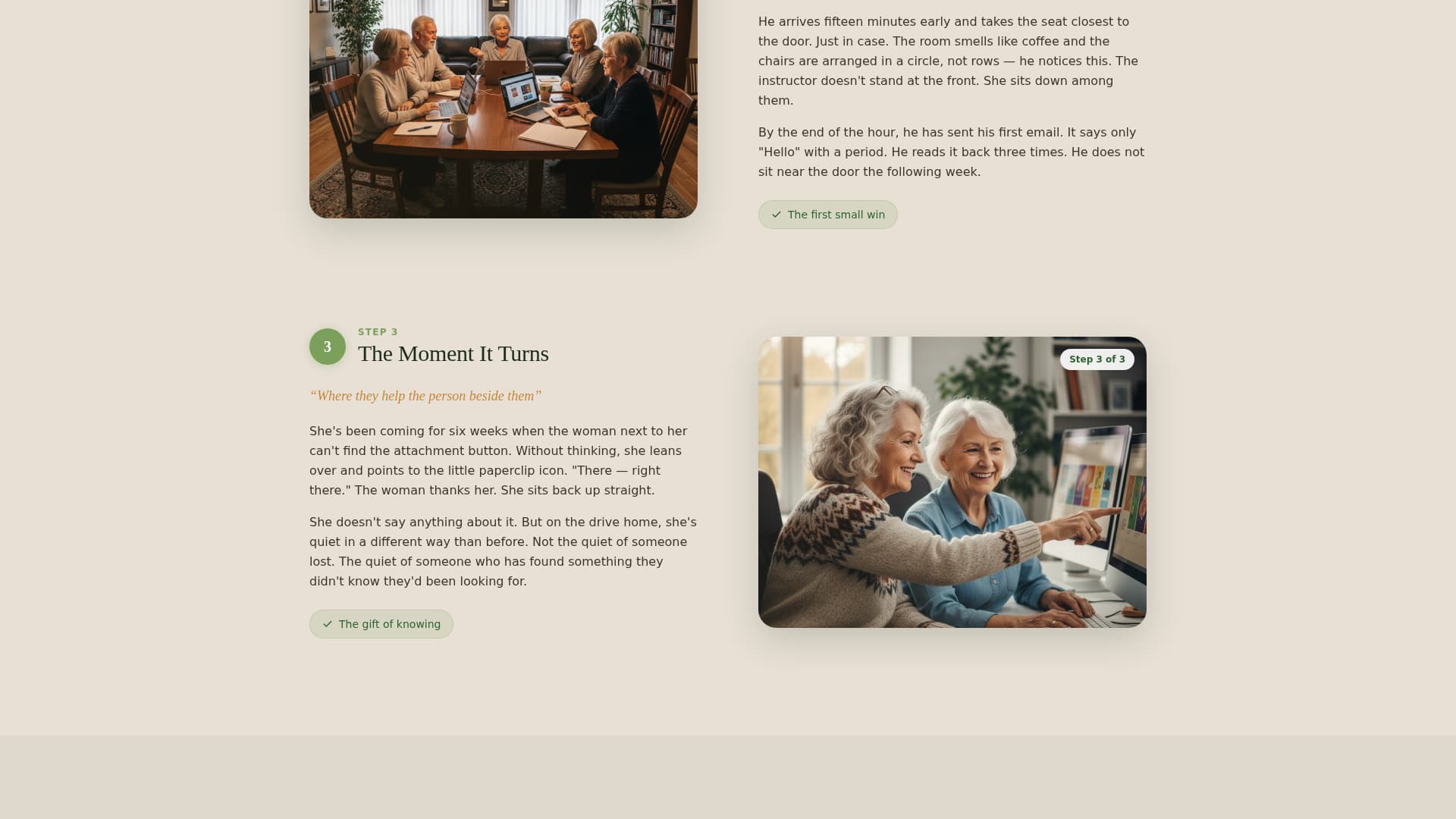 Bloom - Heartwarming Seniorlearning Landing Page Template