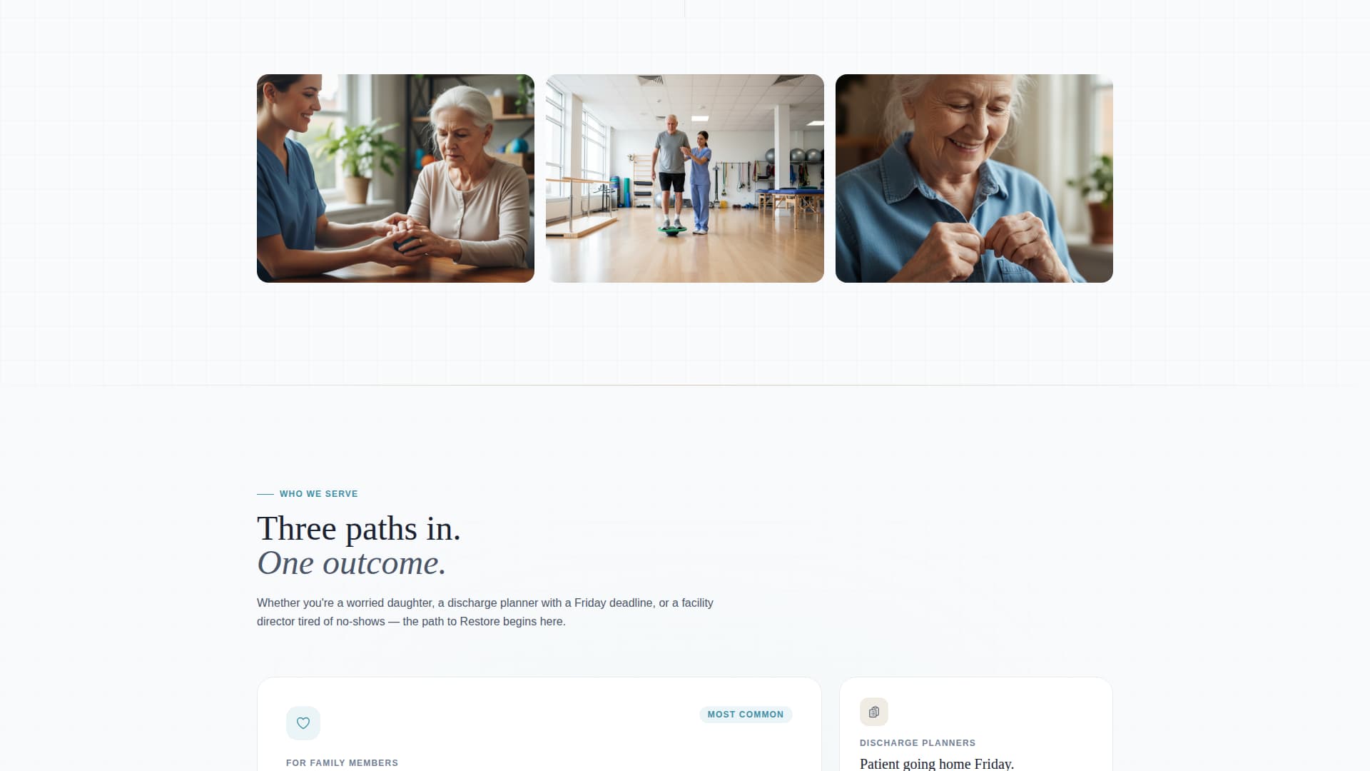 Restore - Trusted Seniorcare Landing Page Template