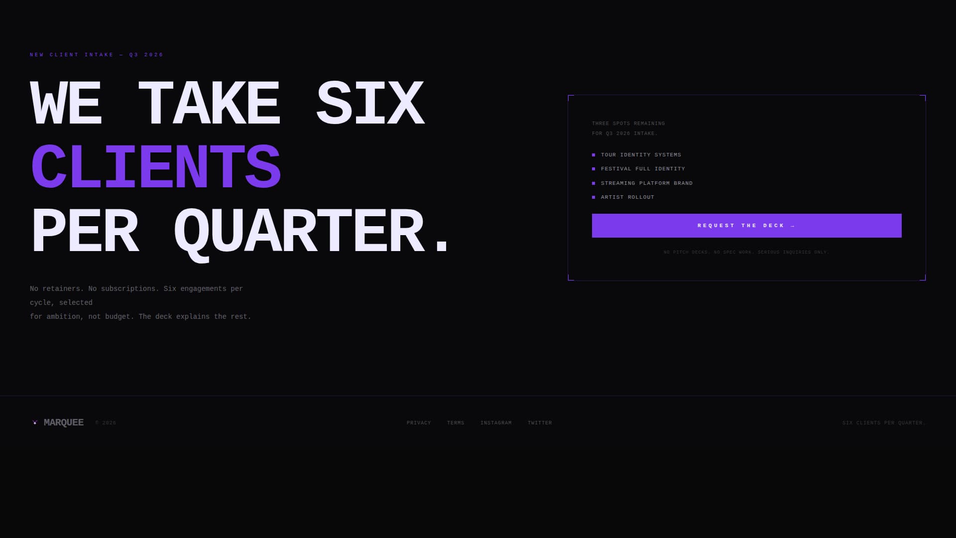 Entertainment - Modern Branding Landing Page Template