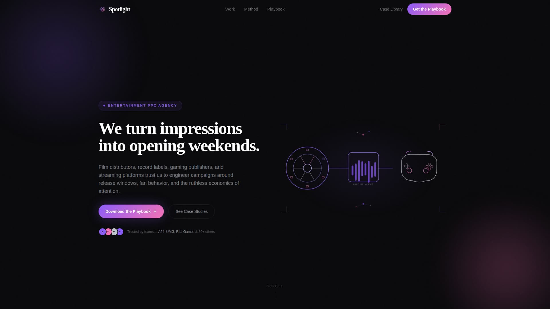 Spotlight - Immersive Entertainment Landing Page Template