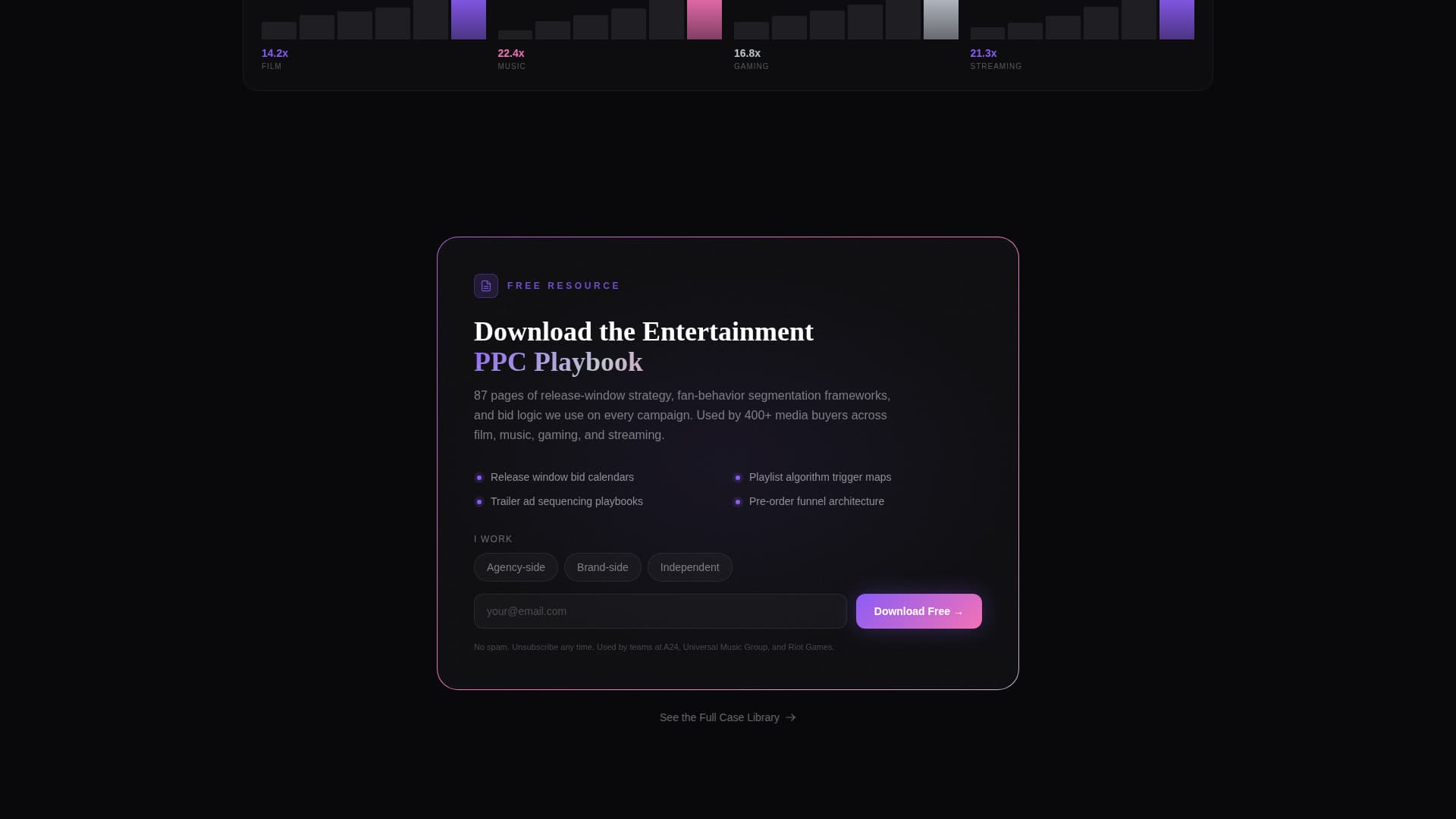 Spotlight - Immersive Entertainment Landing Page Template