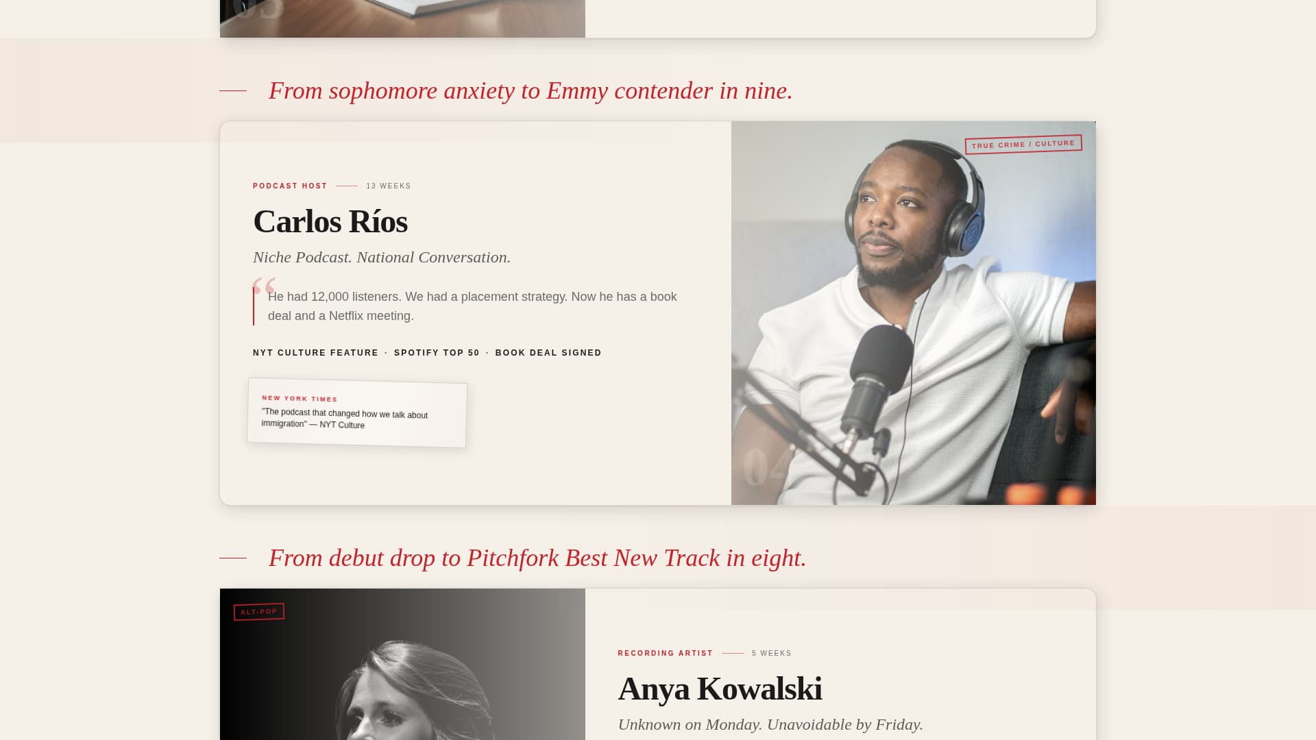 Publicist - Powerful Entertainment PR Landing Page Template