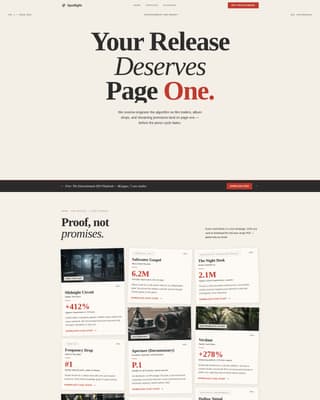 Spotlight - Powerful Entertainment SEO Landing Page Template