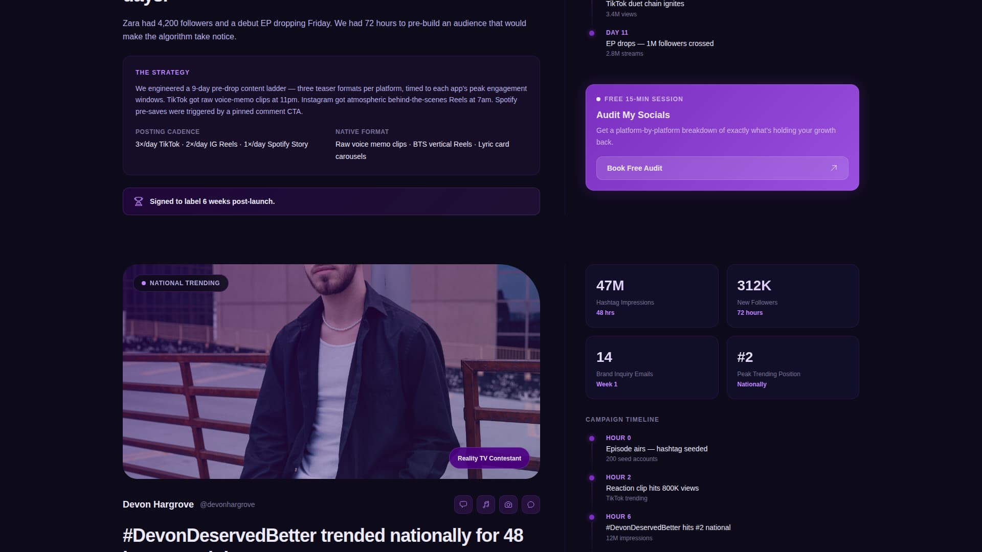Backstage - Viral Creatoragency Landing Page Template
