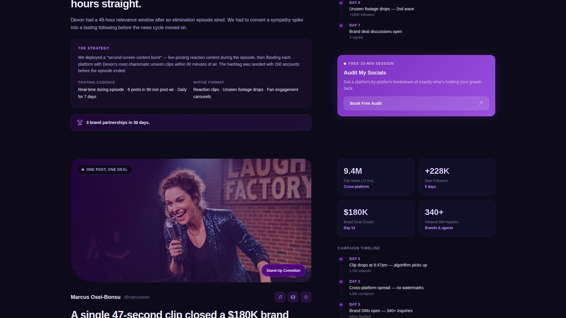 Backstage - Viral Creatoragency Landing Page Template