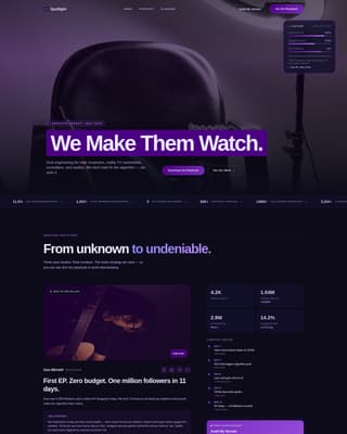 Backstage - Viral Creatoragency Landing Page Template
