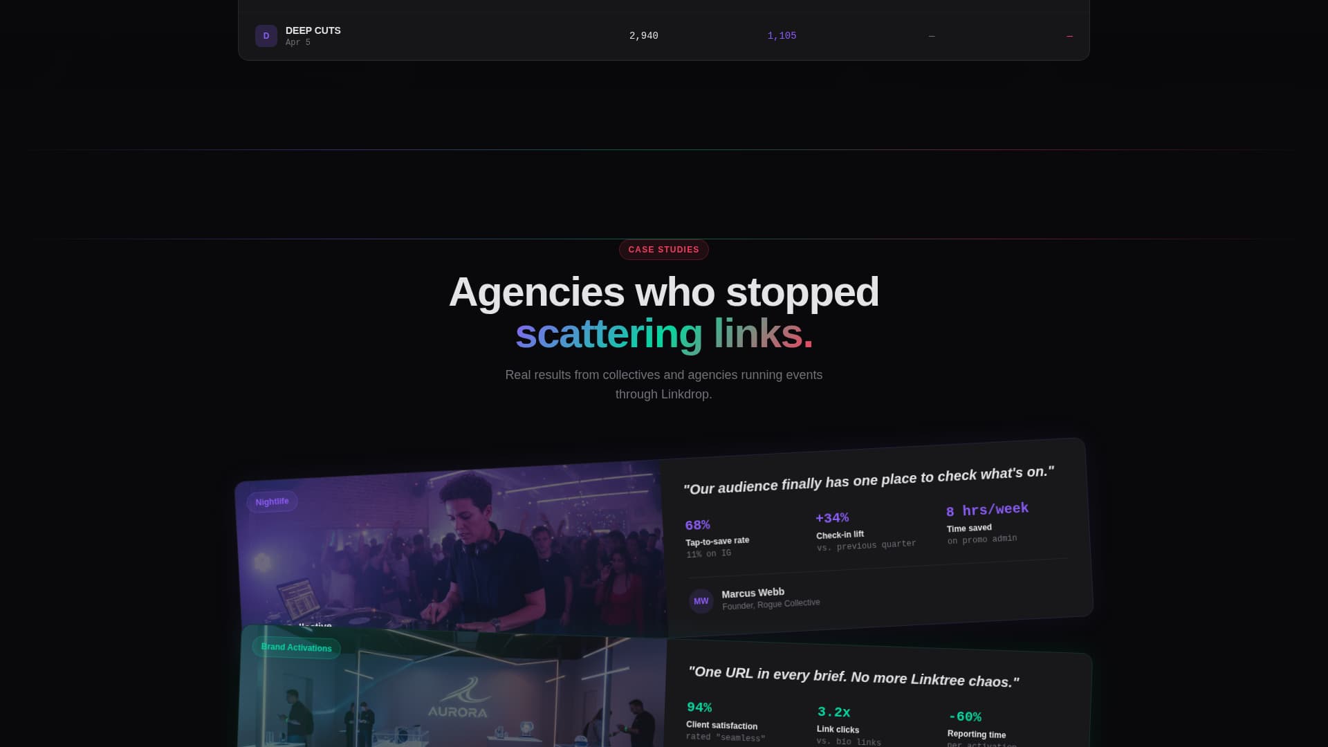 Linkdrop - Immersive Event Landing Page Template
