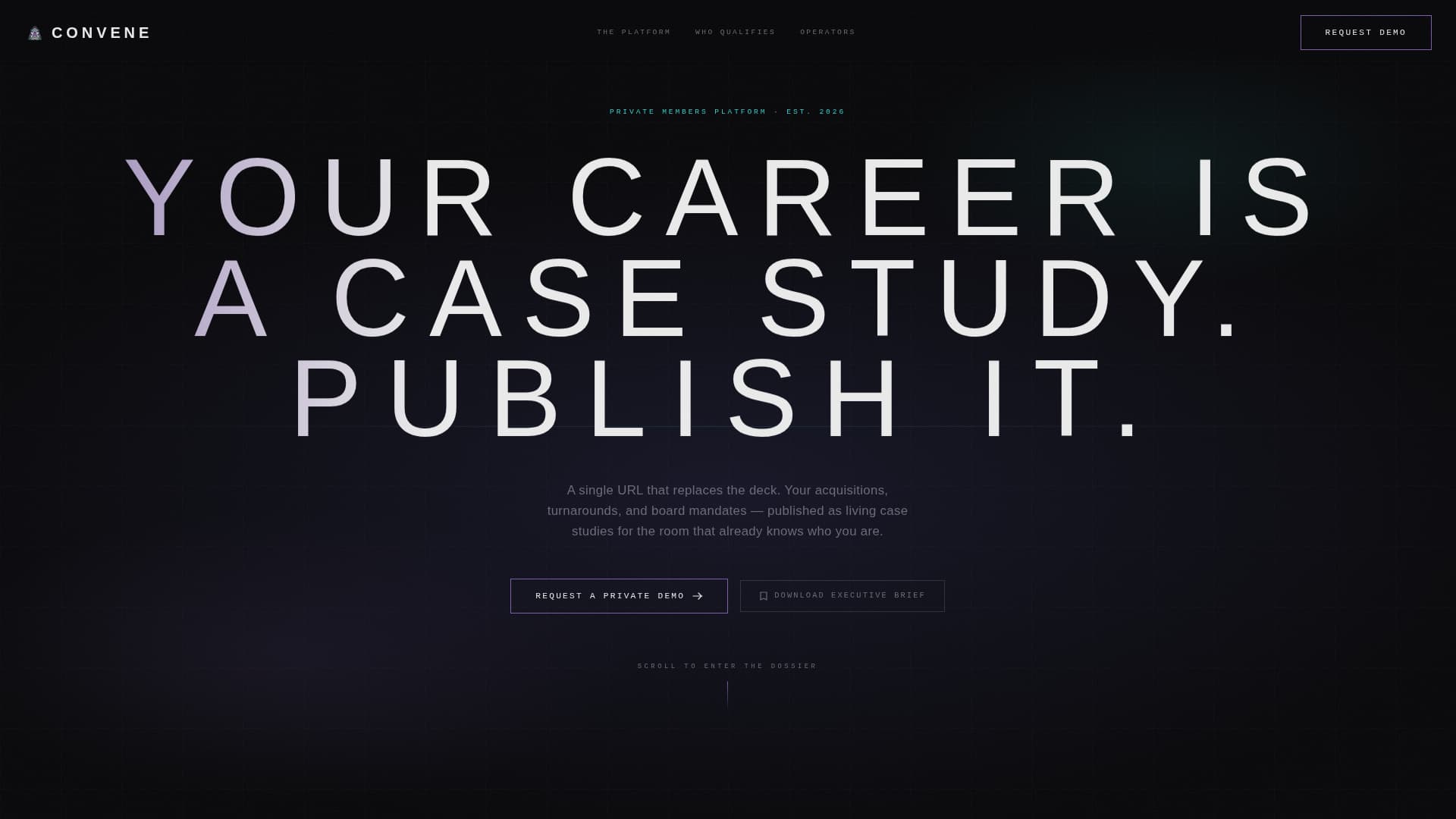 Convene - Immersive Executive Landing Page Template