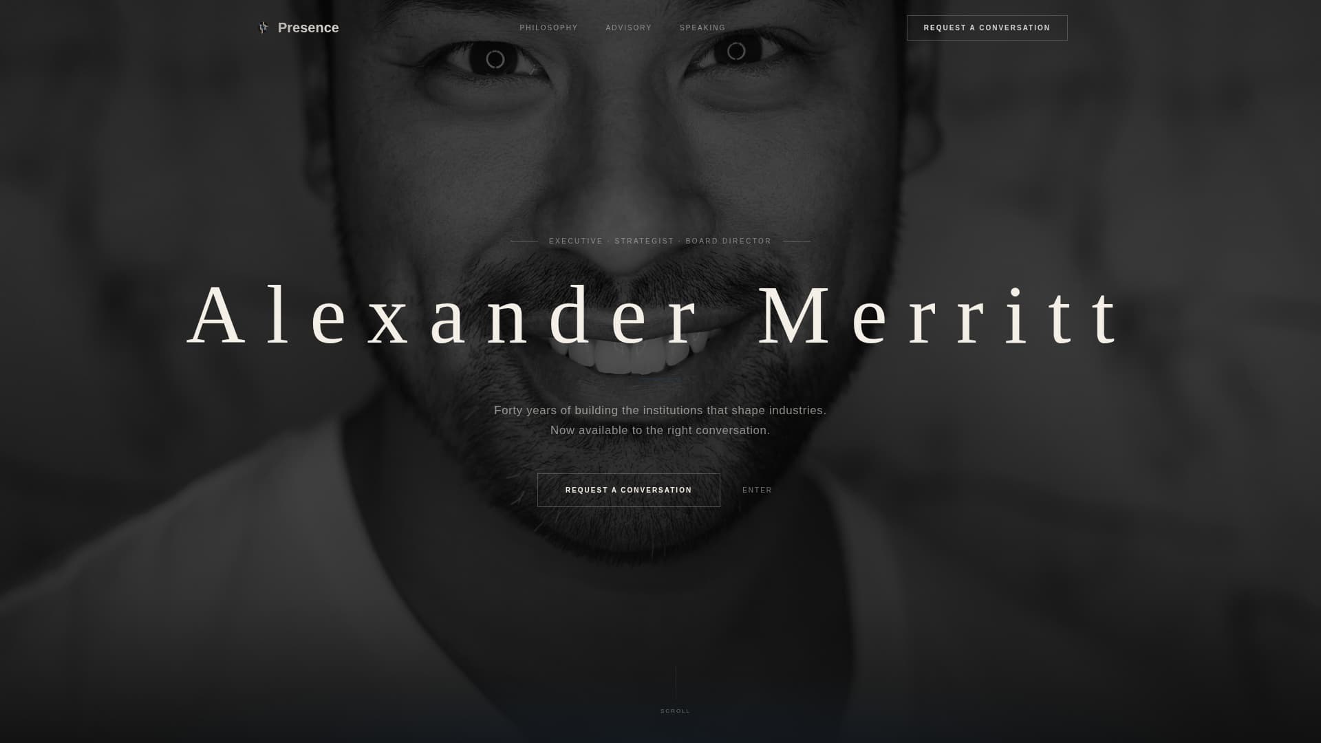 Presence - Authoritative Executive Landing Page Template