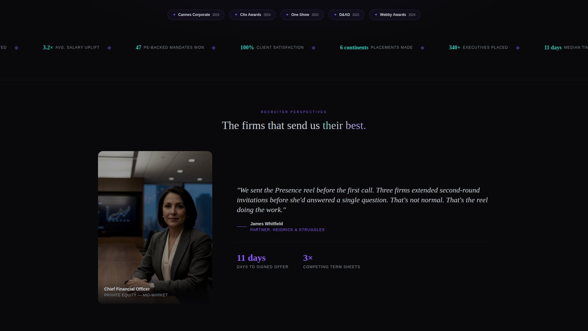Executive & C-Suite Career Professional Website Template