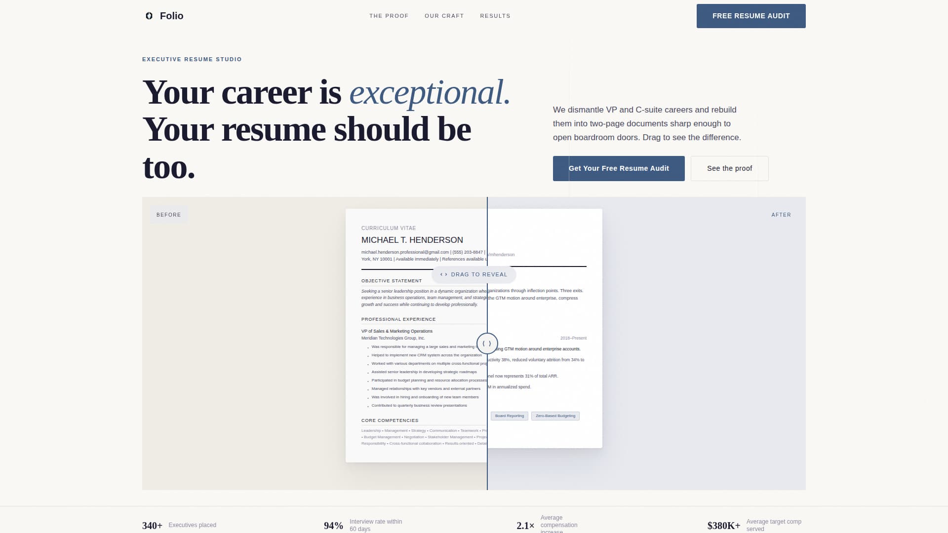 Folio - Precision Executive Landing Page Template
