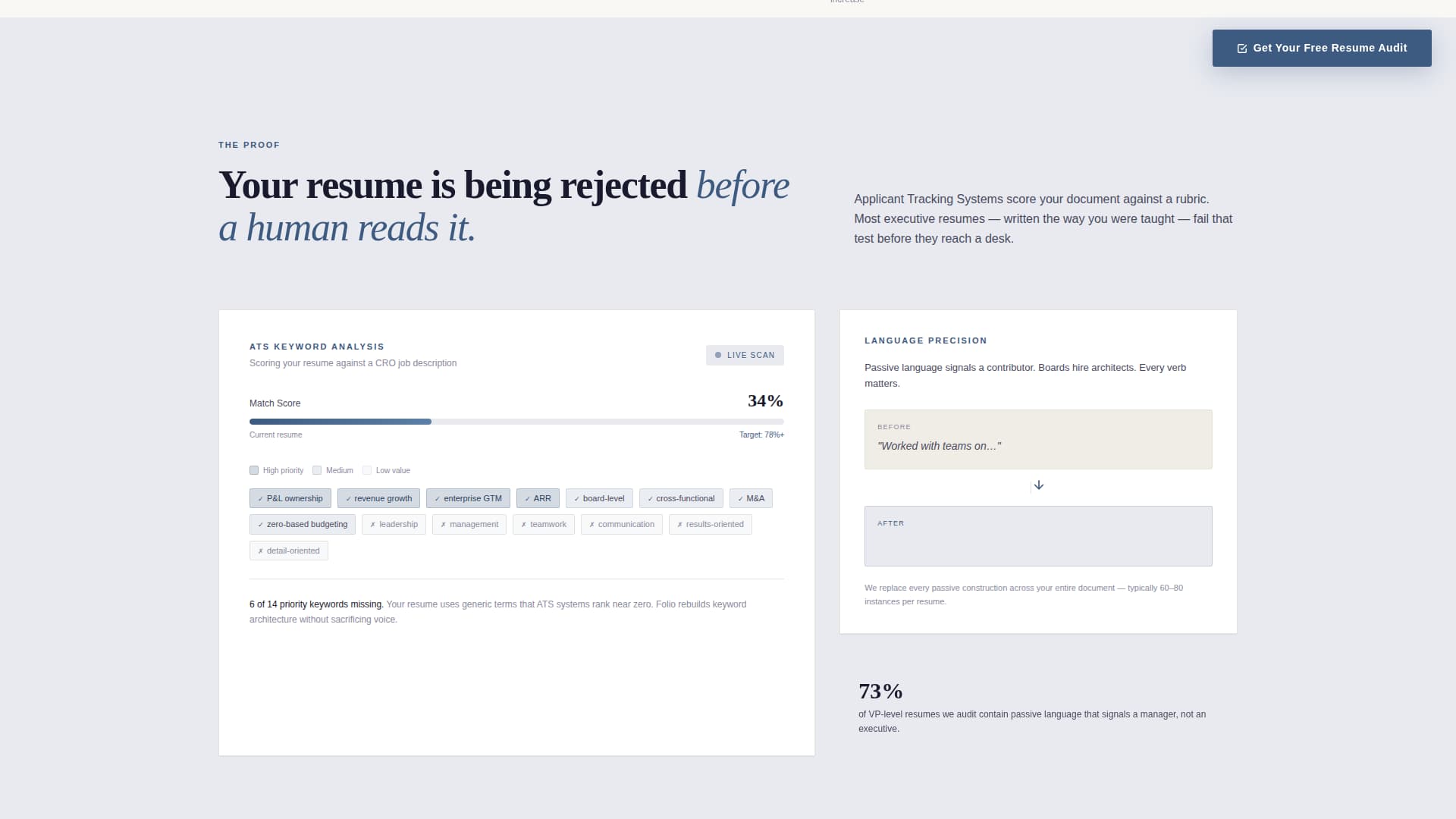 Folio - Precision Executive Landing Page Template