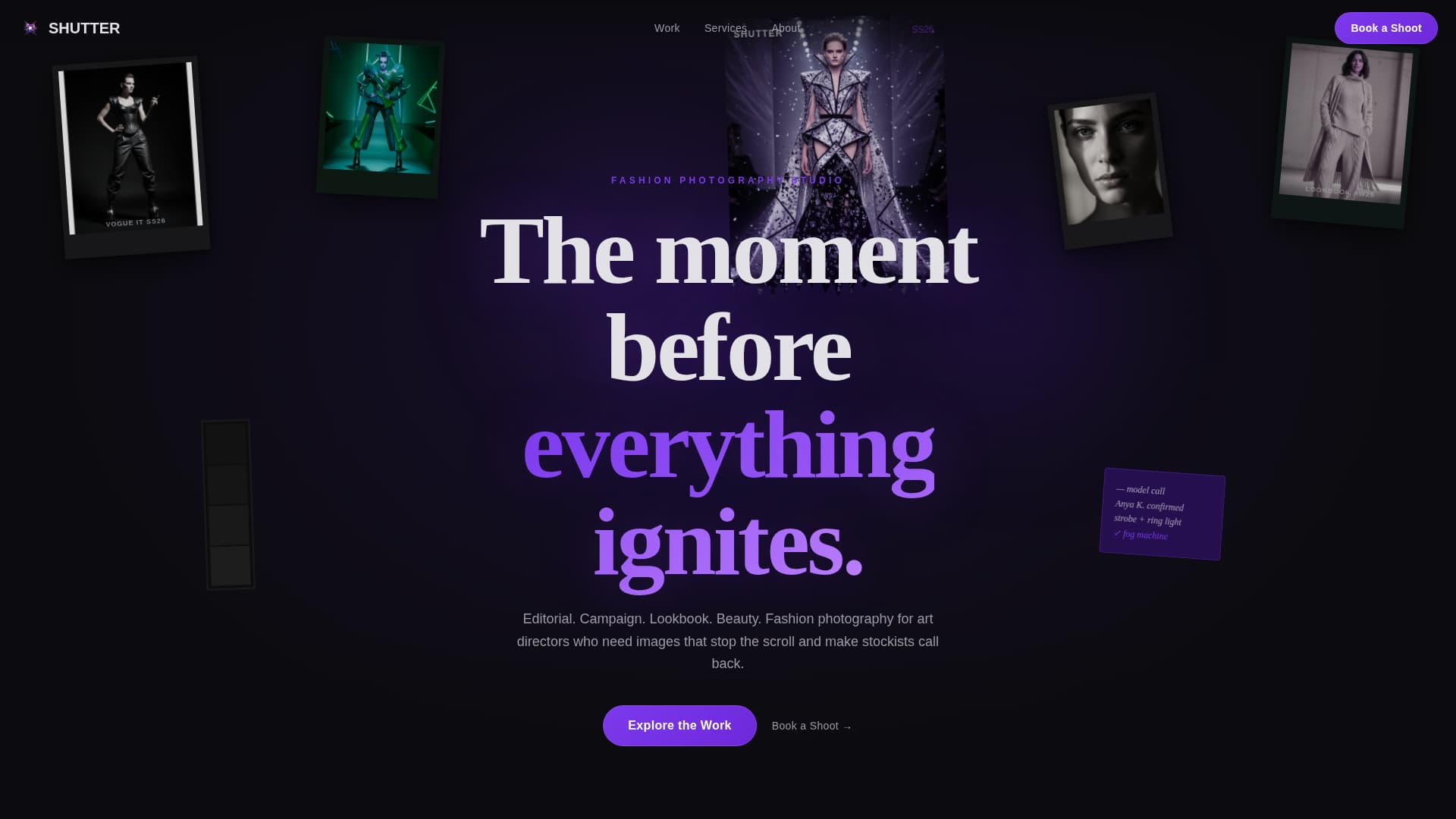 Photography Portfolio Booking Website Template
