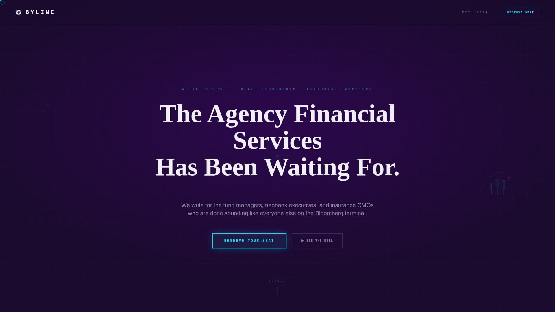 Byline - Cinematic Financial Services Landing Page Template