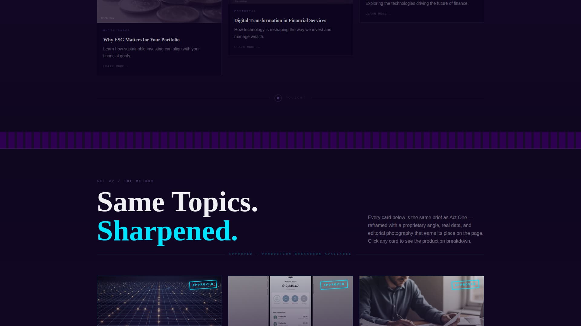 Byline - Cinematic Financial Services Landing Page Template