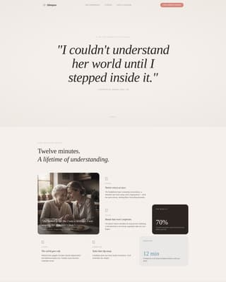 Glimpse - Heartfelt Dementia Landing Page Template
