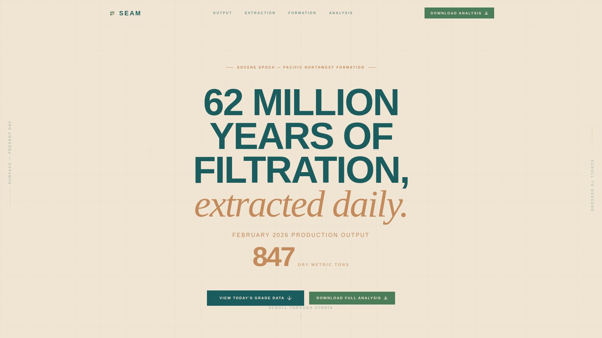 Seam - Powerful Diatomite Landing Page Template