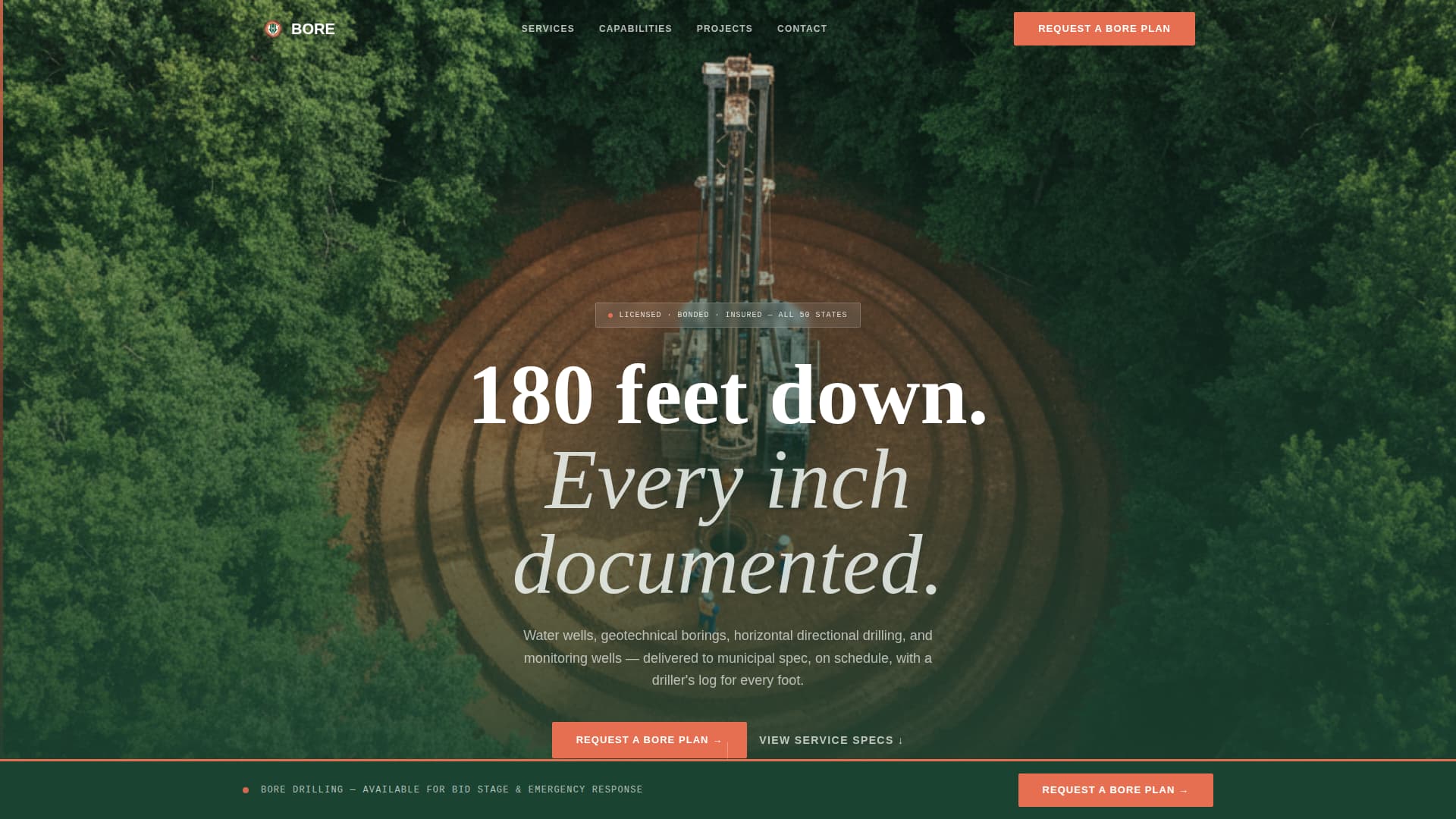 Bore - Precision Drilling Landing Page Template