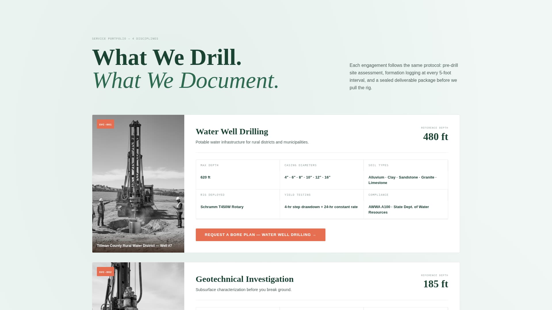 Bore - Precision Drilling Landing Page Template