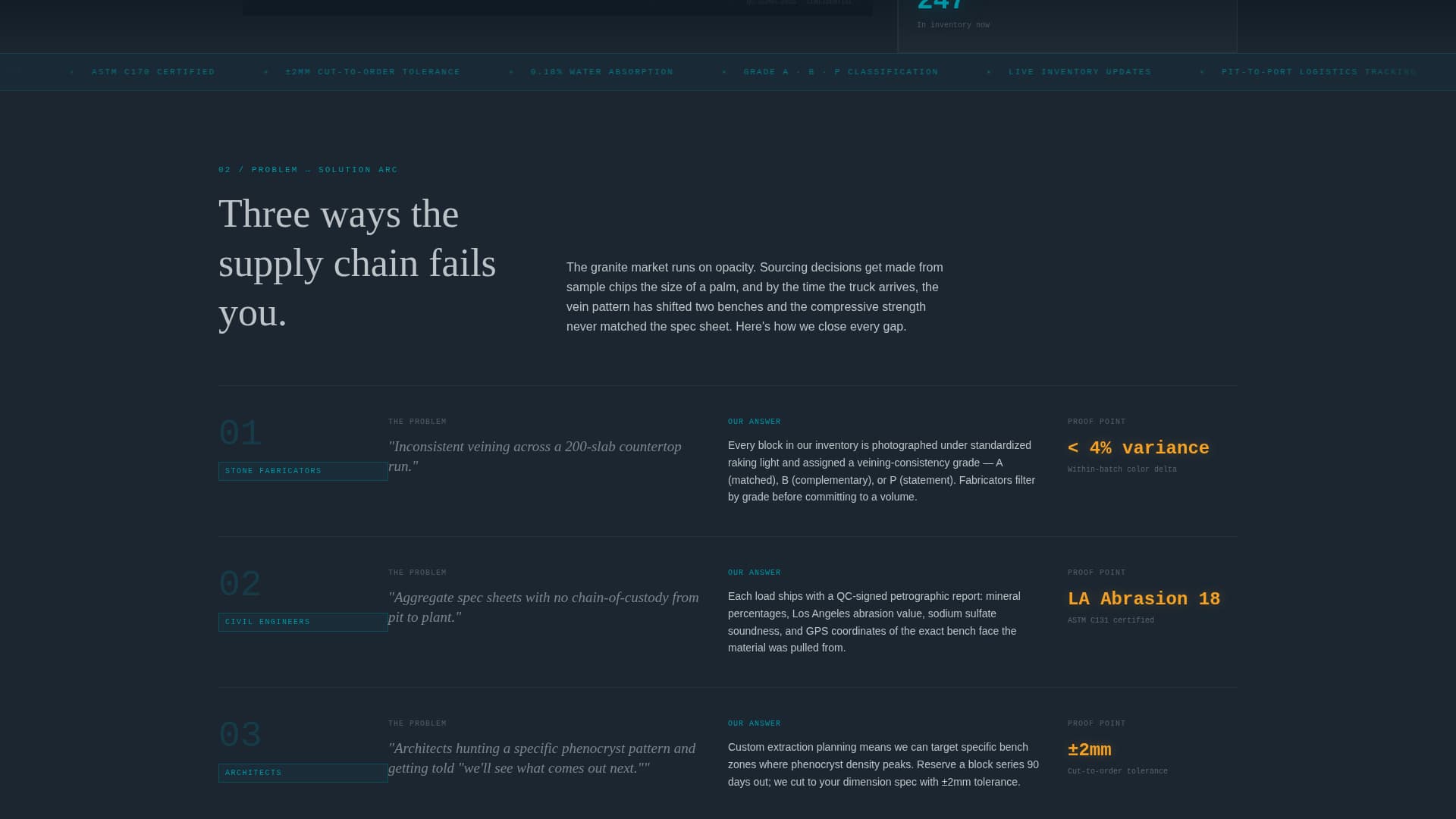 Stone — Industrial Natural Stone Landing Page Template