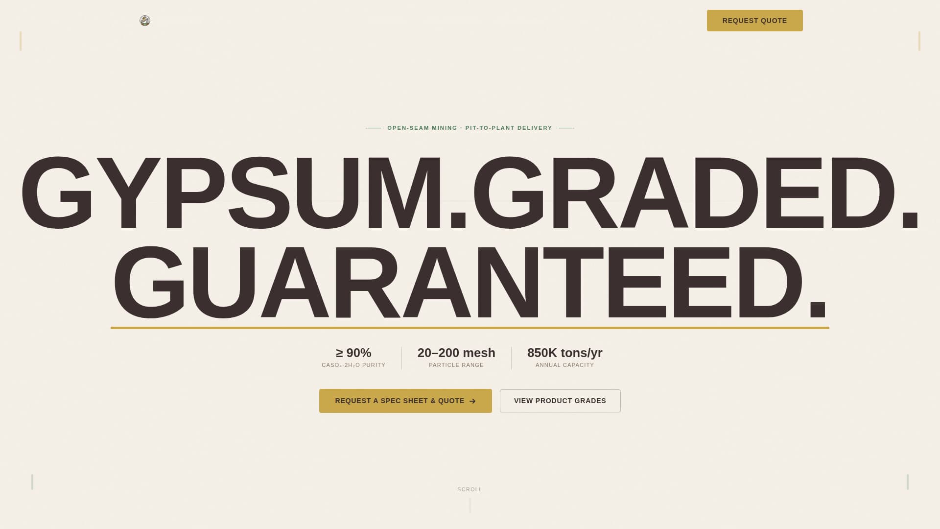 Quarry - Reliable Gypsum Landing Page Template