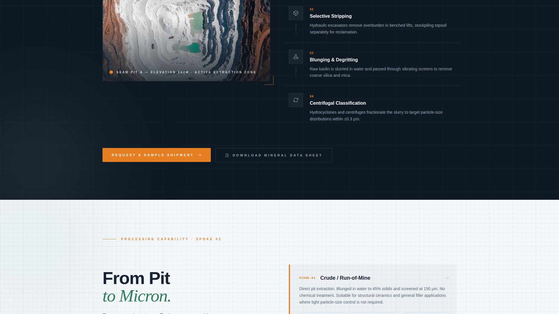 Seam - Precision Kaolin Landing Page Template