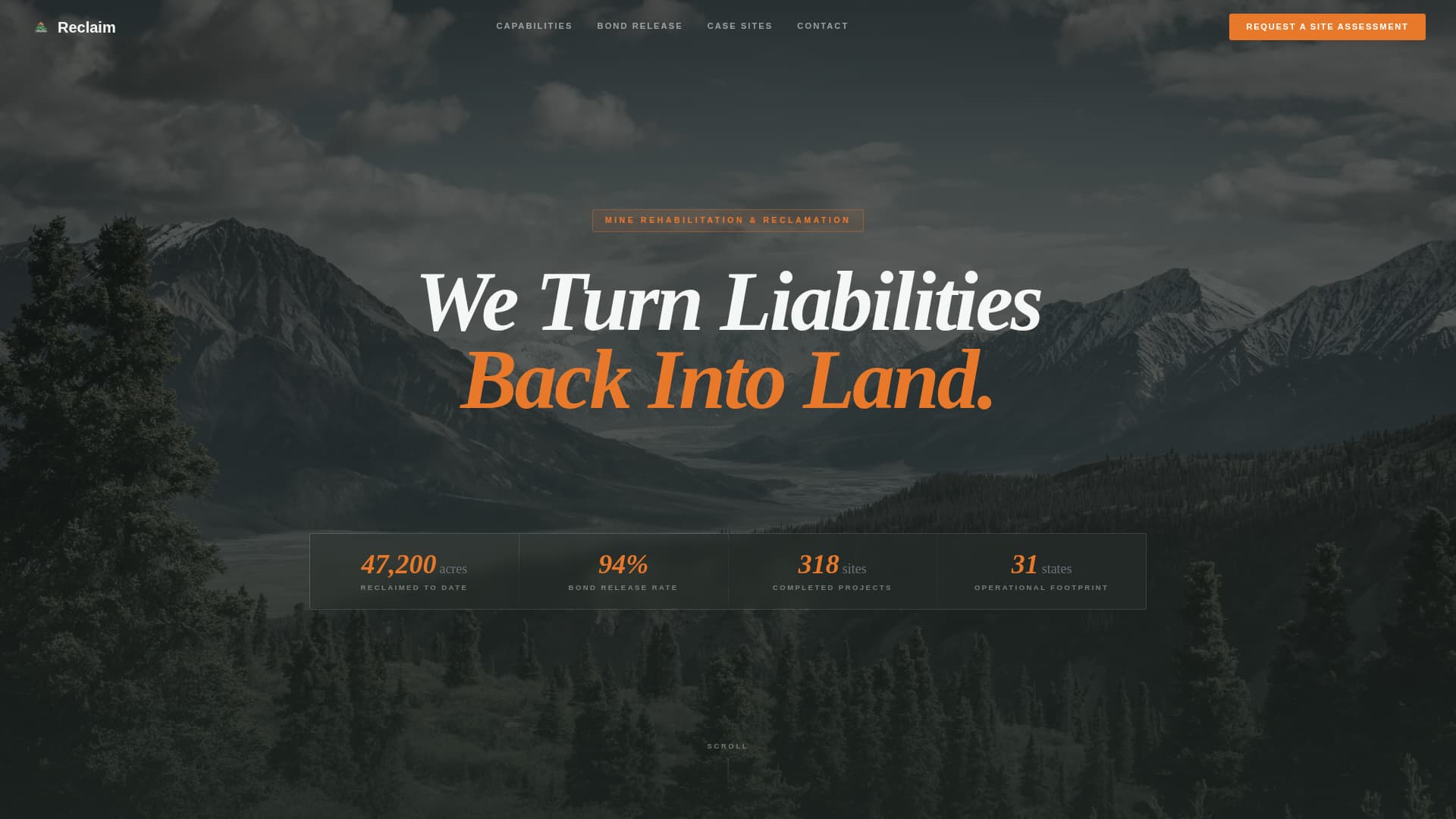 Reclaim - Proven Minerehabilitation Landing Page Template