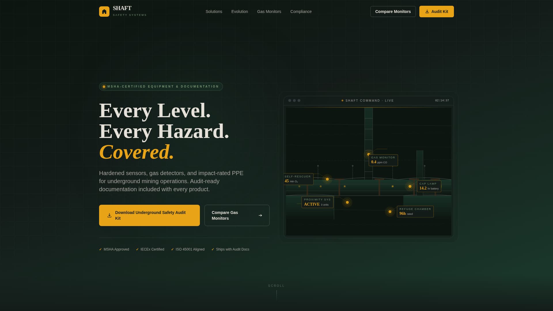 Shaft - Trusted Miningsafety Landing Page Template