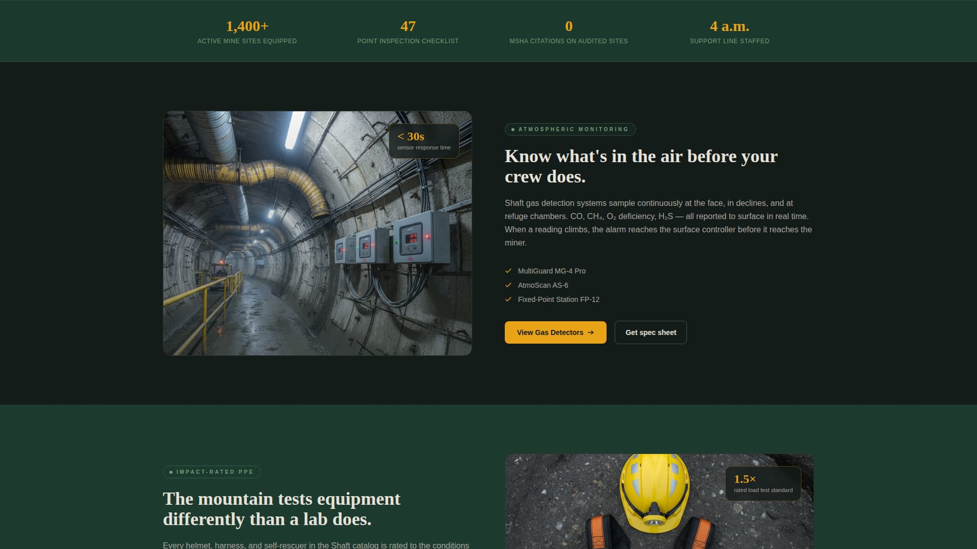 Shaft - Trusted Miningsafety Landing Page Template