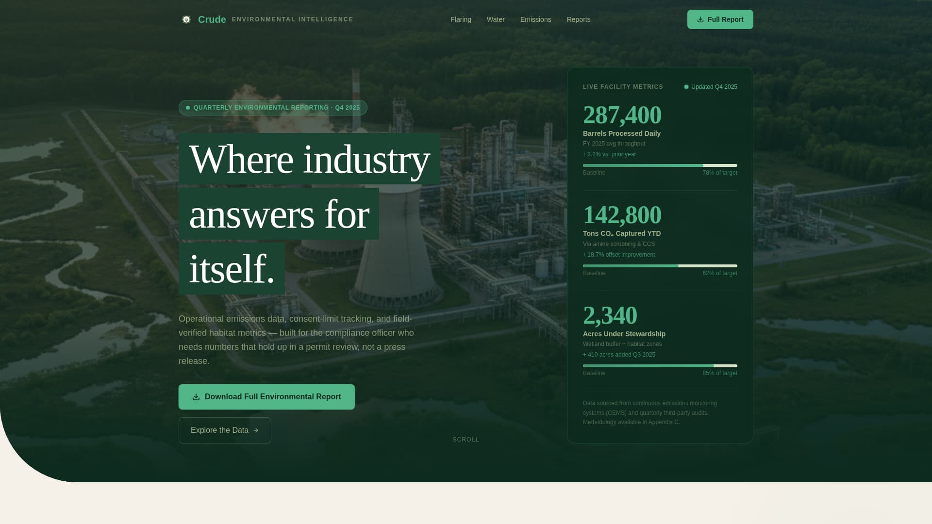 Crude - Powerful Refinery Landing Page Template