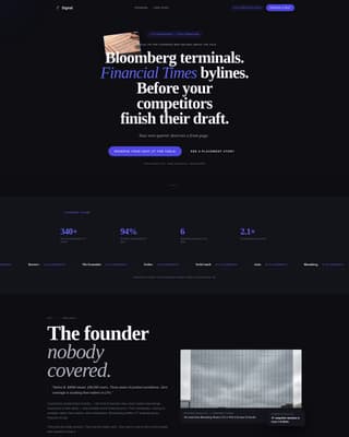 Signal - Elite Fintech PR Landing Page Template