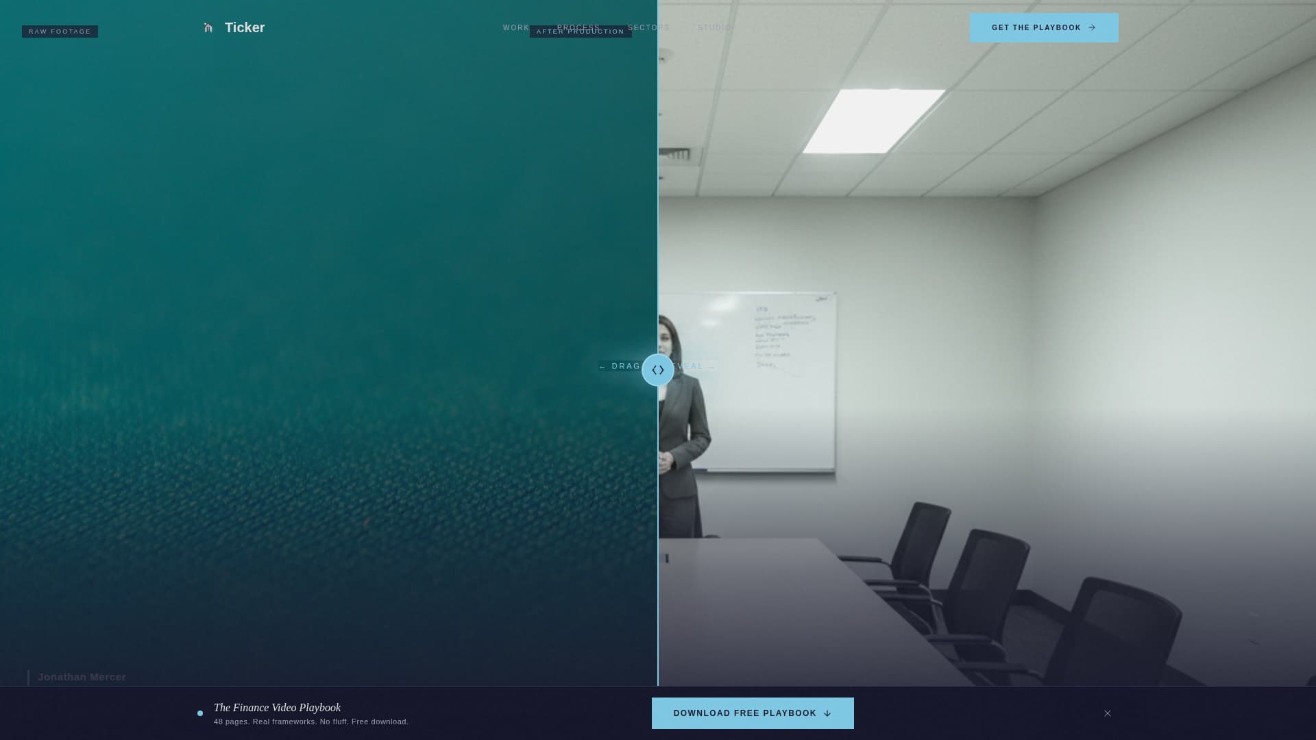 Ticker - Cinematic Finance Landing Page Template