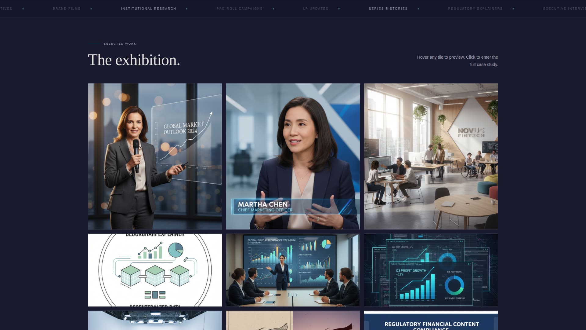Ticker - Cinematic Finance Landing Page Template