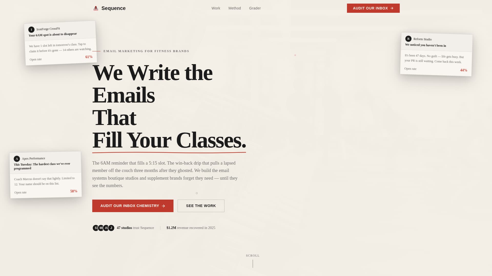 Sequence - Immersive Fitness Email Landing Page Template