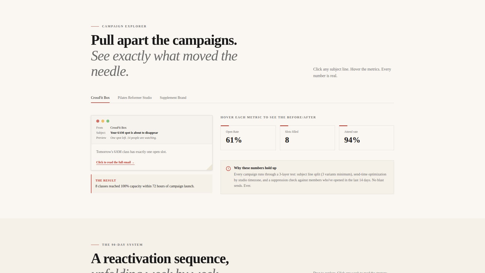 Sequence - Immersive Fitness Email Landing Page Template
