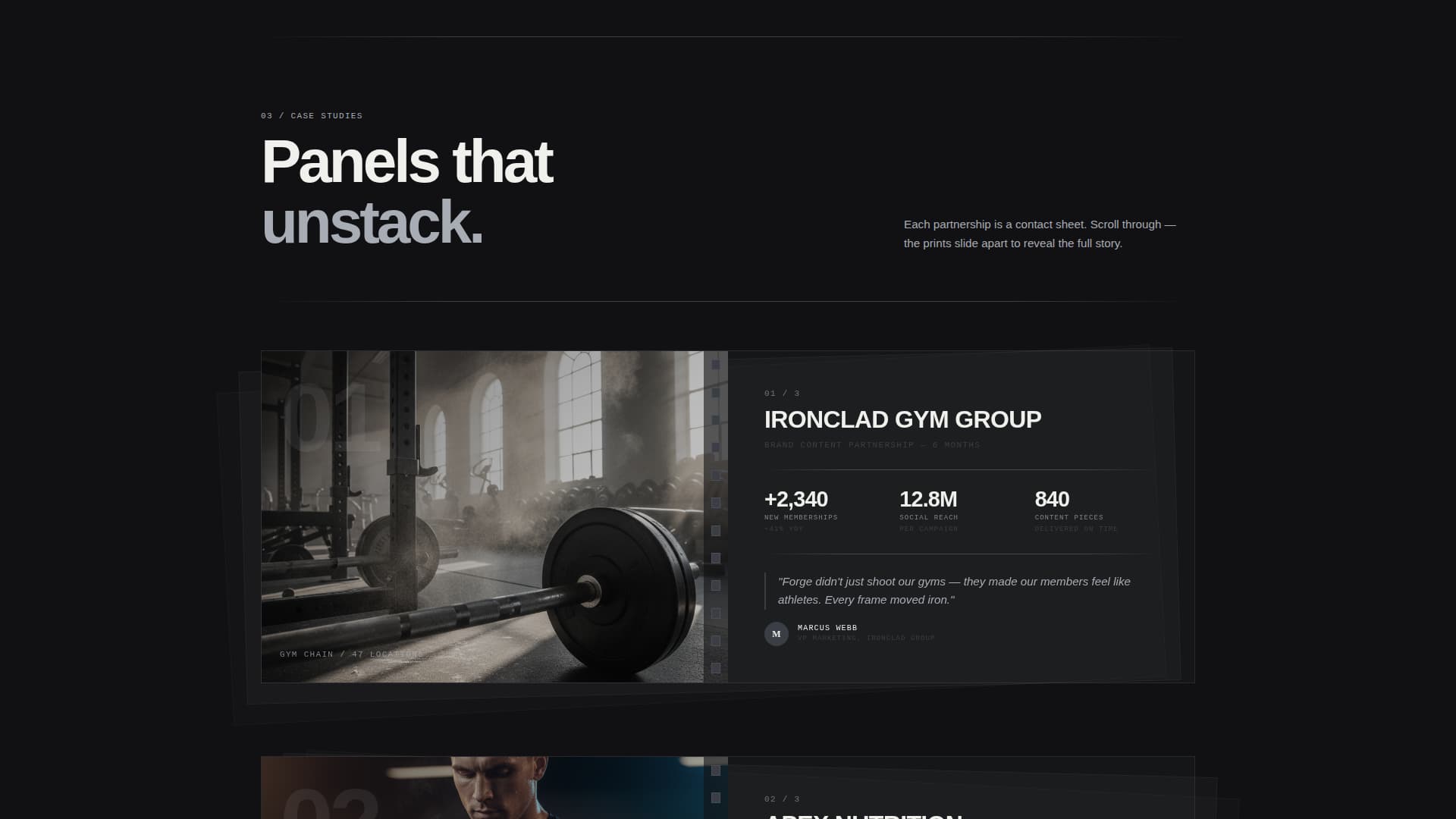Forge - Cinematic Fitness Landing Page Template