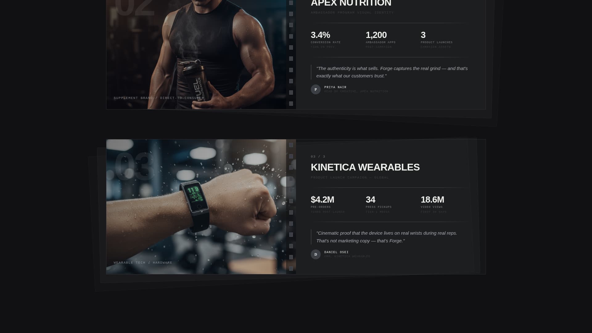 Forge - Cinematic Fitness Landing Page Template