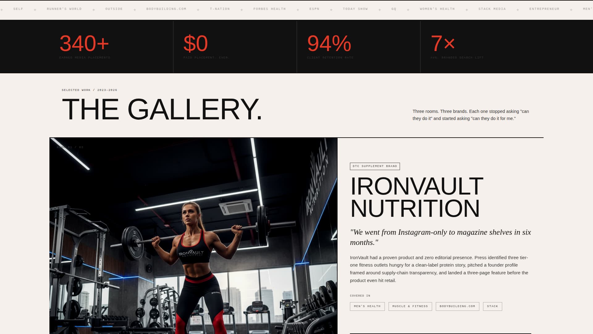Press - Bold Fitness PR Landing Page Template