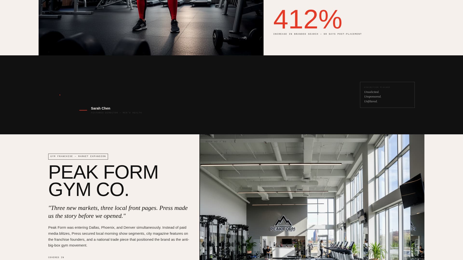 Press - Bold Fitness PR Landing Page Template