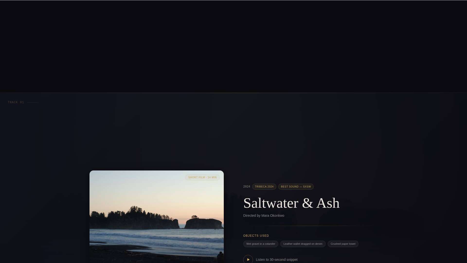 Foley - Immersive Artist Landing Page Template