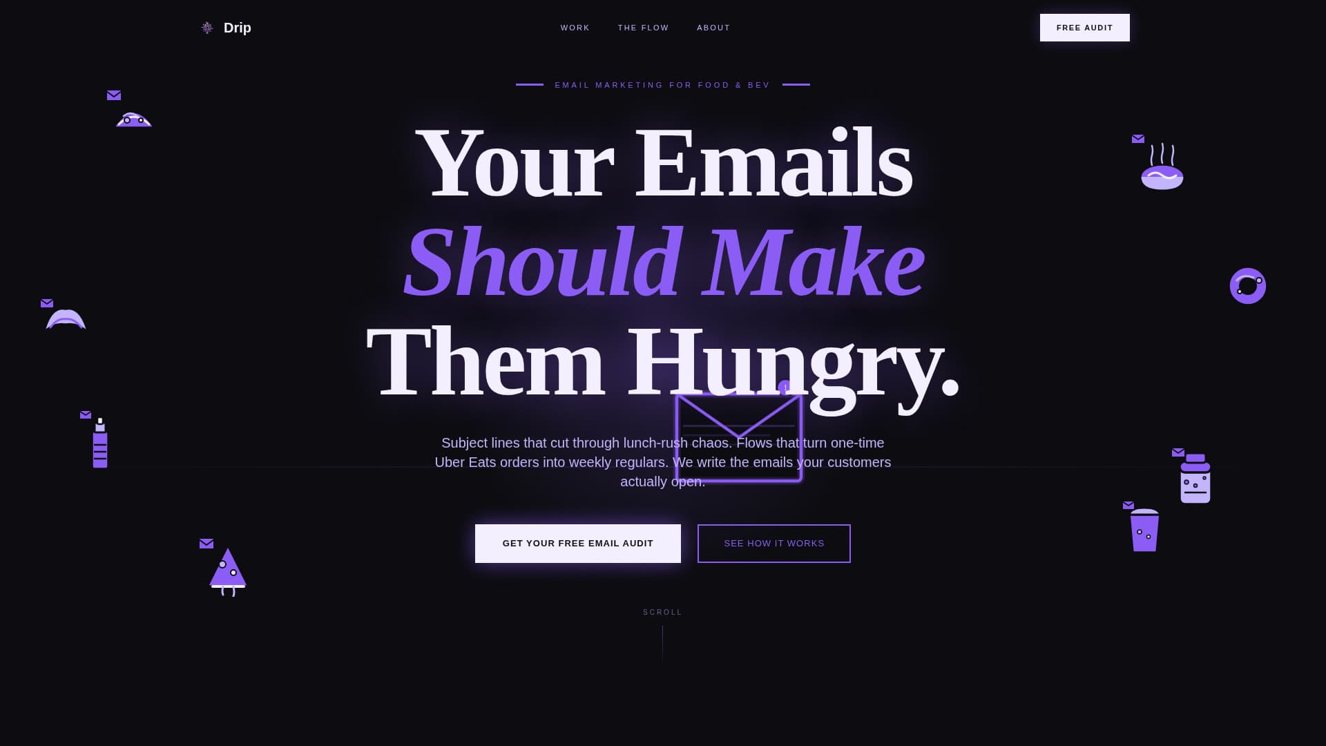 Drip - Electric Food and Beverage Landing Page Template