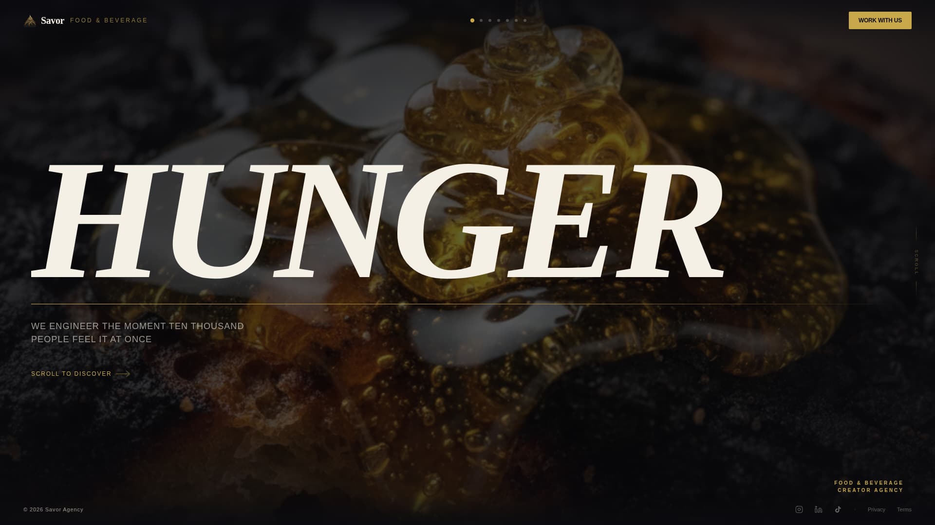 Savor - Immersive Food and Beverage Landing Page Template