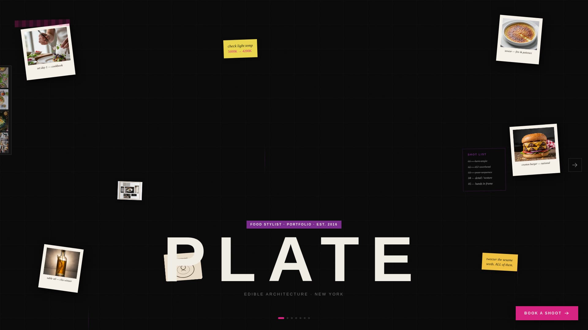 Plate - Striking Food Stylist Landing Page Template