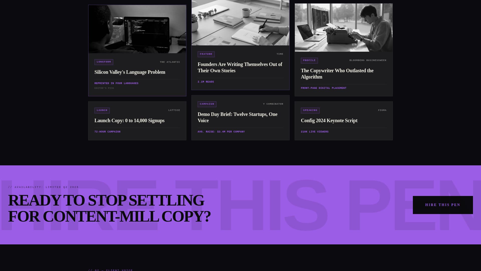 Byline - Bold Freelance Writer Landing Page Template
