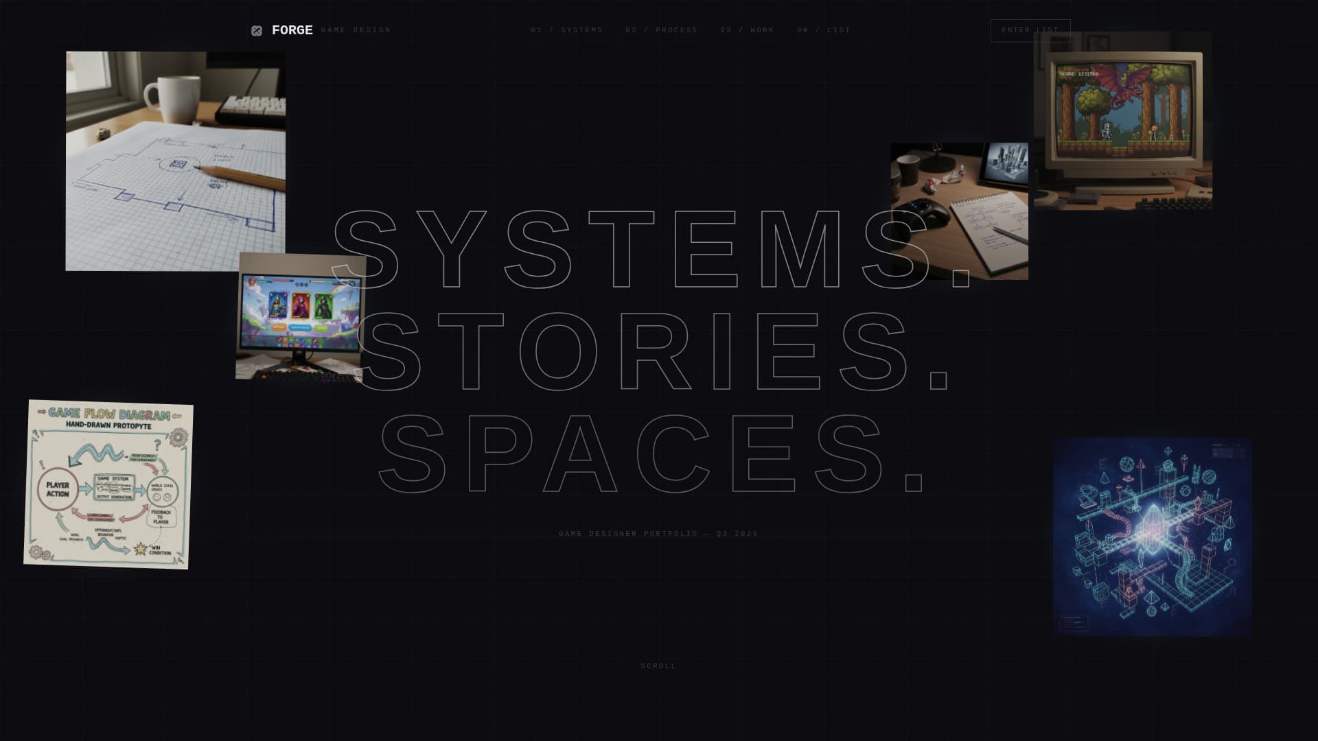 Forge - Brutalist Game Designer Landing Page Template
